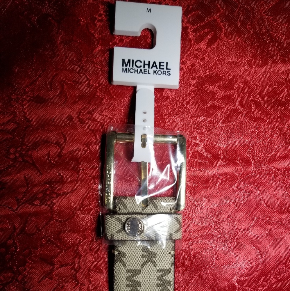 NWT Michael Kors Medium tan Logo Belt